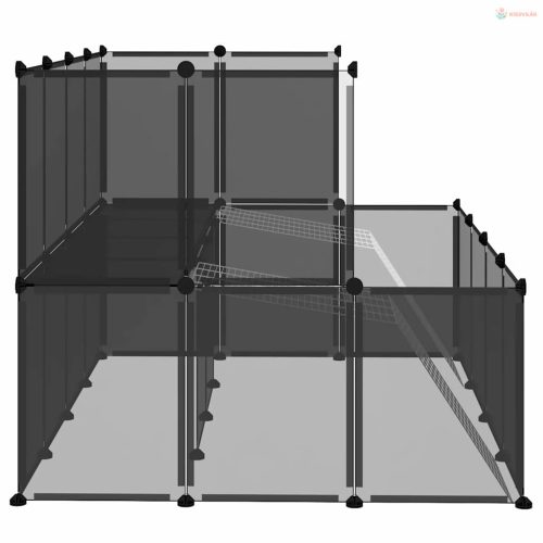 Fekete polipropilén és acél kisállatketrec 143 x 107 x 93 cm