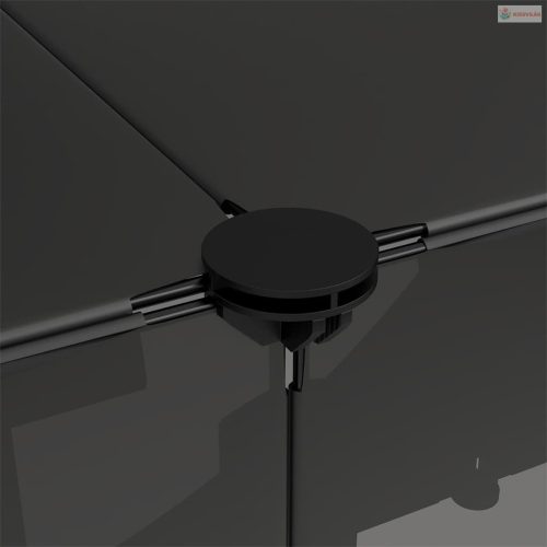 Fekete polipropilén és acél kisállatketrec 143 x 107 x 93 cm