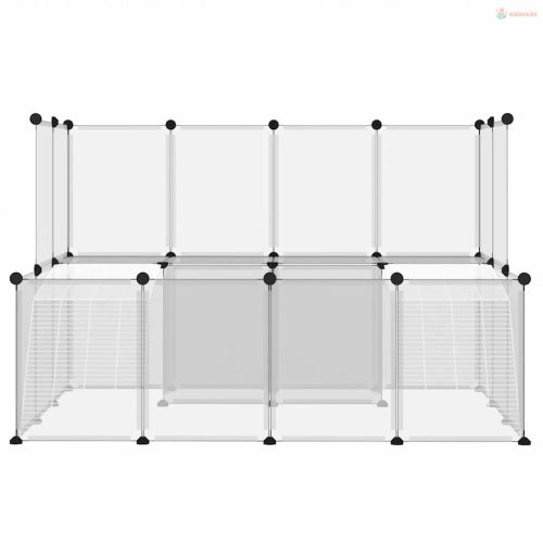 Átlátszó polipropilén és acél kisállatketrec 143 x 107 x 93 cm