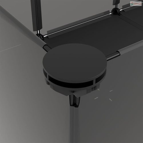 Fekete polipropilén és acél kisállatketrec 144 x 74 x 46,5 cm