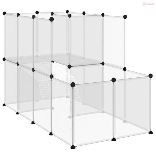 Átlátszó polipropilén és acél kisállatketrec 142 x 74 x 93 cm