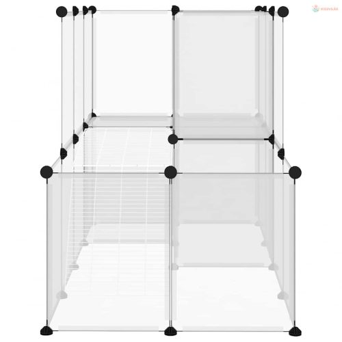 Átlátszó polipropilén és acél kisállatketrec 142 x 74 x 93 cm