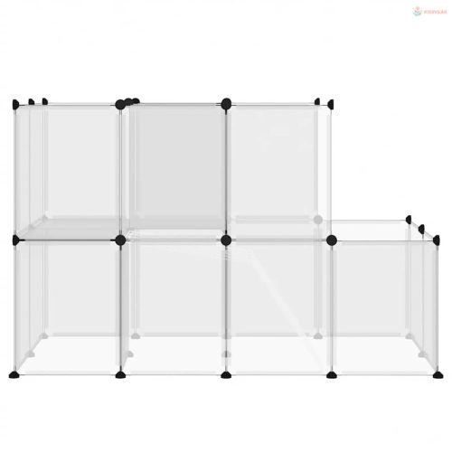 Átlátszó polipropilén és acél kisállatketrec 142 x 74 x 93 cm