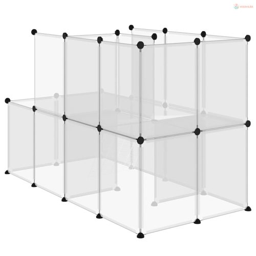 Átlátszó polipropilén és acél kisállatketrec 142 x 74 x 93 cm