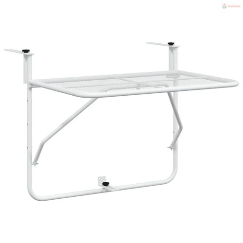 Fehér acél erkélyasztal 60 x 40 cm