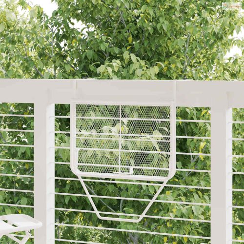 Fehér acél erkélyasztal 60 x 40 cm