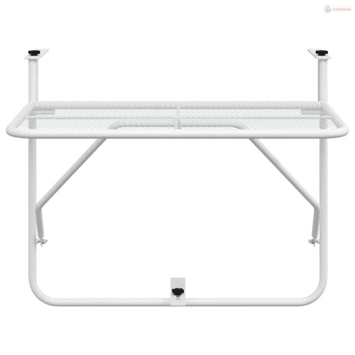 Fehér acél erkélyasztal 60 x 40 cm