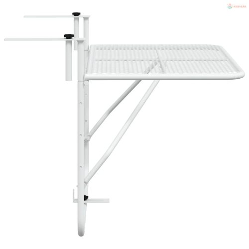 Fehér acél erkélyasztal 60 x 40 cm