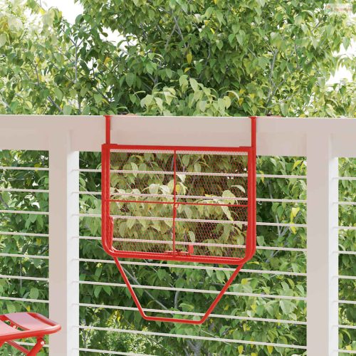 Piros acél erkélyasztal 60 x 40 cm