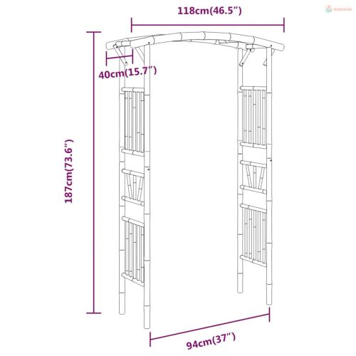 Bambusz rózsaív 118 x 40 x 187 cm