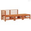 Kerti lounge szett 3 pcs Viaszbarna Tömör Fenyőfa