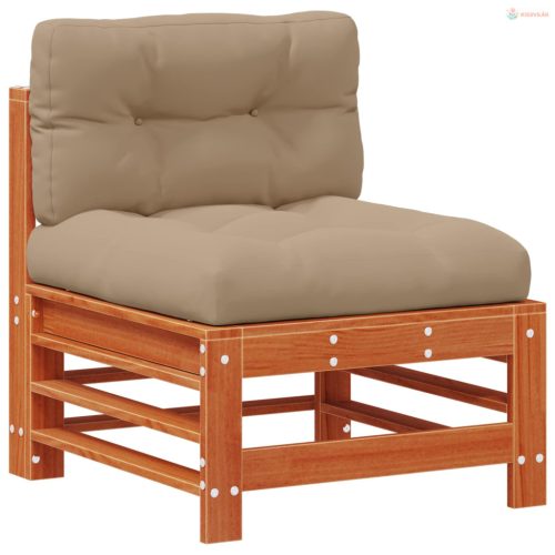 Kerti lounge szett 3 pcs Viaszbarna Tömör Fenyőfa