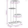 4 szintes fehér vas virágtartó állvány kerekekkel 44x23x80 cm