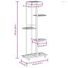 5-szintes fekete vas virágtartó állvány kerekekkel 44x23x100 cm