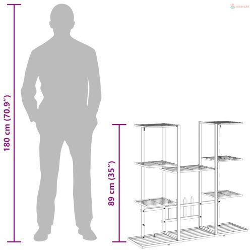 Fehér vas virágtartó állvány 94,5 x 25 x 89 cm