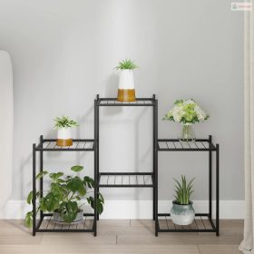 Fekete vas virágtartó állvány 83 x 25 x 60 cm