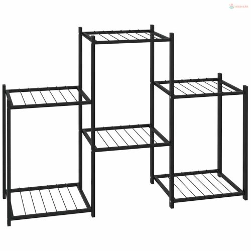 Fekete vas virágtartó állvány 83 x 25 x 60 cm