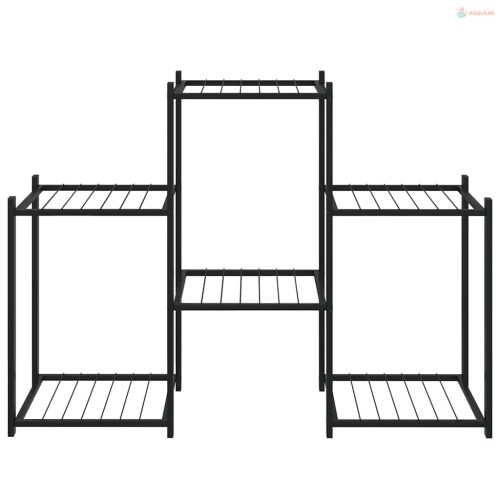 Fekete vas virágtartó állvány 83 x 25 x 60 cm