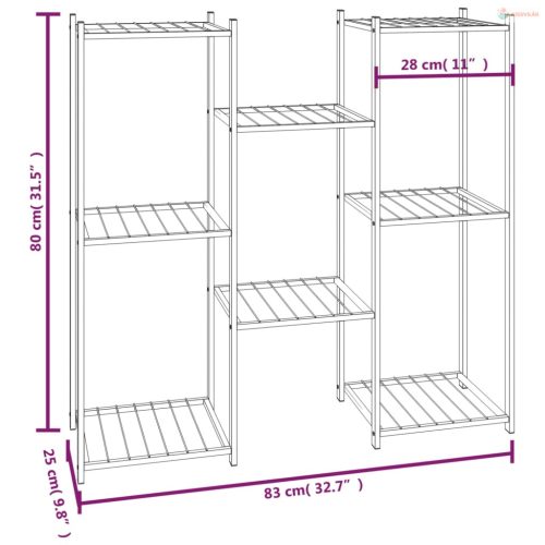 Fekete vas virágtartó állvány 83 x 25 x 80 cm