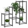 Fekete vas virágtartó állvány 83 x 25 x 80 cm