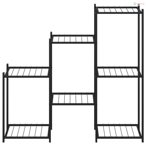 Fekete vas virágtartó állvány 83 x 25 x 80 cm