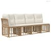 Kültéri kanapé szett 13 pcs Természetes és Krémszínű Fehér