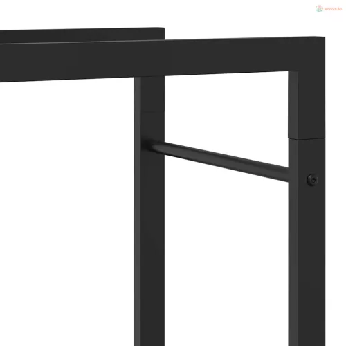 Fekete acél tűzifatároló állvány 50x28x94 cm