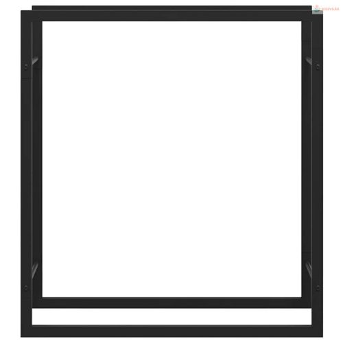Fekete acél tűzifatároló állvány 80x28x86 cm