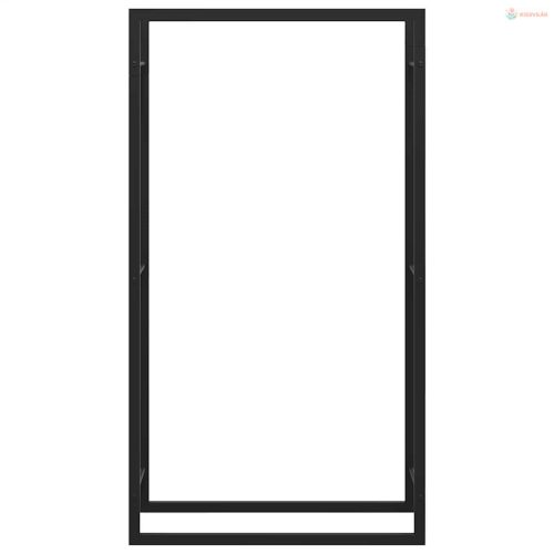 Matt fekete acél tűzifatartó 80x28x154 cm