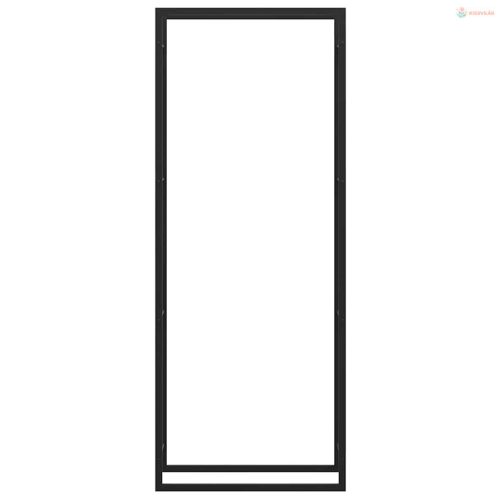 Matt fekete acél tűzifatartó 80x28x222 cm