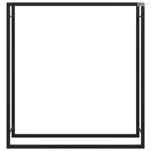 Fekete acél tűzifatároló állvány 110x28x116 cm