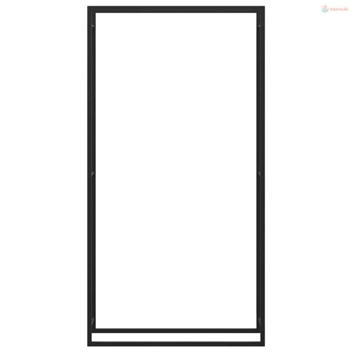 Fekete acél tűzifatároló állvány 110x28x214 cm