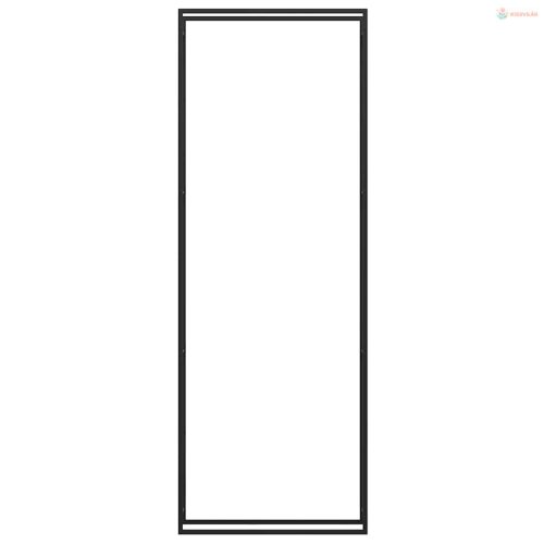 Fekete acél tűzifatároló állvány 110x28x312 cm