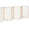 Összecsukható ajtós kutyakapu 6 panellel, 300 cm, nyárfa