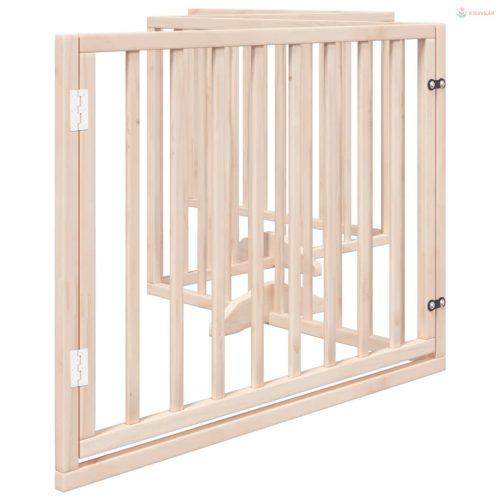 Nyárfa kutyakapu összecsukható ajtóval, 4 panellel, 320 cm