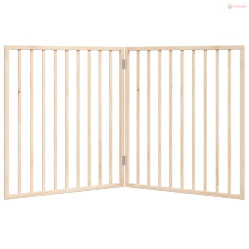 Összecsukható kutyakapu 2 panellel, nyárfa, 160 cm