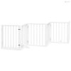 Fehér nyárfa 6 paneles összecsukható kutyakapu ajtóval 300 cm