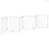 Fehér nyárfa 6 paneles összecsukható kutyakapu ajtóval 300 cm