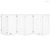 Fehér, nyárfa kutyakapu összecsukható ajtóval, 6 panellel, 300 cm