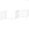 Fehér nyárfa 4 paneles összecsukható kutyakapu ajtóval 320 cm