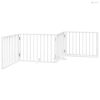 Fehér nyárfa 4 paneles összecsukható kutyakapu ajtóval 320 cm