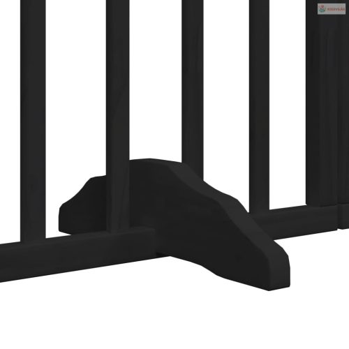 Fekete nyárfa 6 paneles összecsukható kutyakapu ajtóval 300 cm