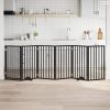 Fekete nyárfa 6 paneles összecsukható kutyakapu ajtóval 300 cm