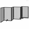 Fekete nyárfa 6 paneles összecsukható kutyakapu ajtóval 300 cm
