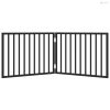 Fekete, összecsukható, 2 paneles nyárfa kutyakapu 160 cm