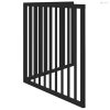 Fekete, összecsukható, 2 paneles nyárfa kutyakapu 160 cm