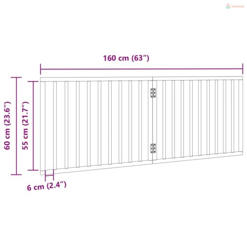 Fekete, összecsukható, 2 paneles nyárfa kutyakapu 160 cm