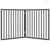 Fekete, összecsukható, 2 paneles nyárfa kutyakapu 160 cm