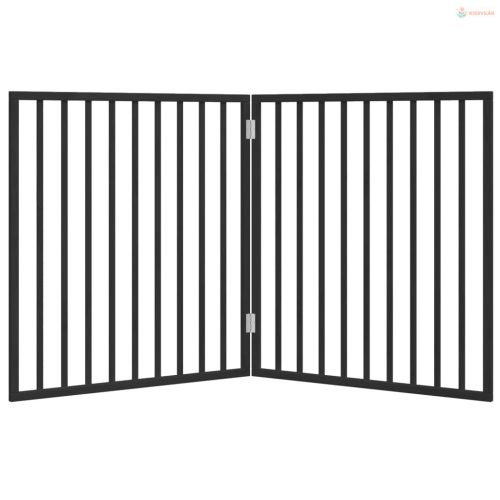 Fekete, összecsukható, 2 paneles nyárfa kutyakapu 160 cm