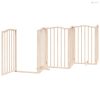 Összecsukható ajtós kutyakapu 6 panellel, 300 cm, nyárfa